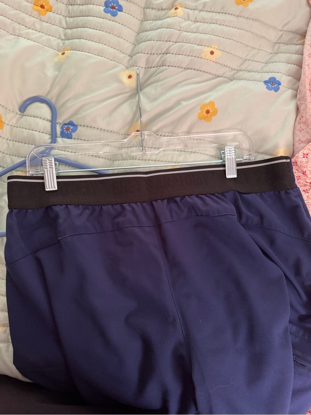 Grey's Anatomy Navy Blue Jogger Pants with Black Waistband - Picture 1 of 2